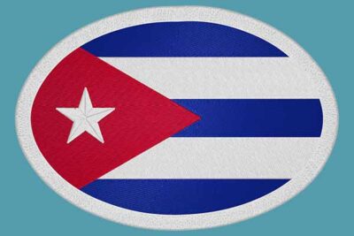 Cuba flag embroidery design