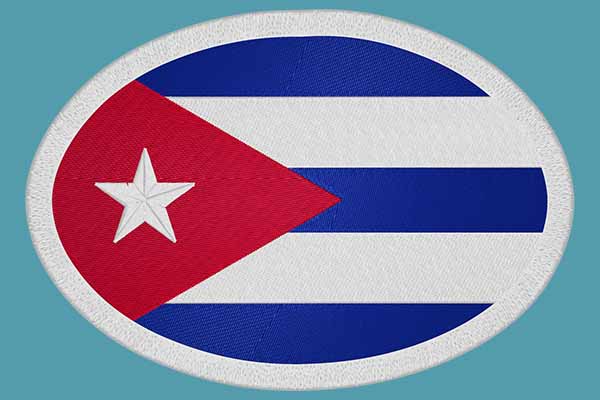 Cuba flag embroidery design